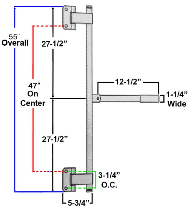 55" Cam Latch Side Door Bar Lock Assembly Trailer Cam Bar Lock