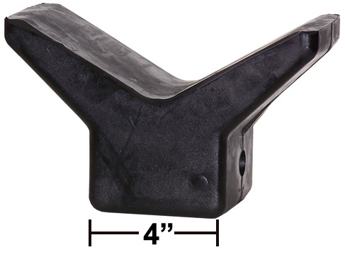 4" V-Style Bow Stop - Black Rubber
