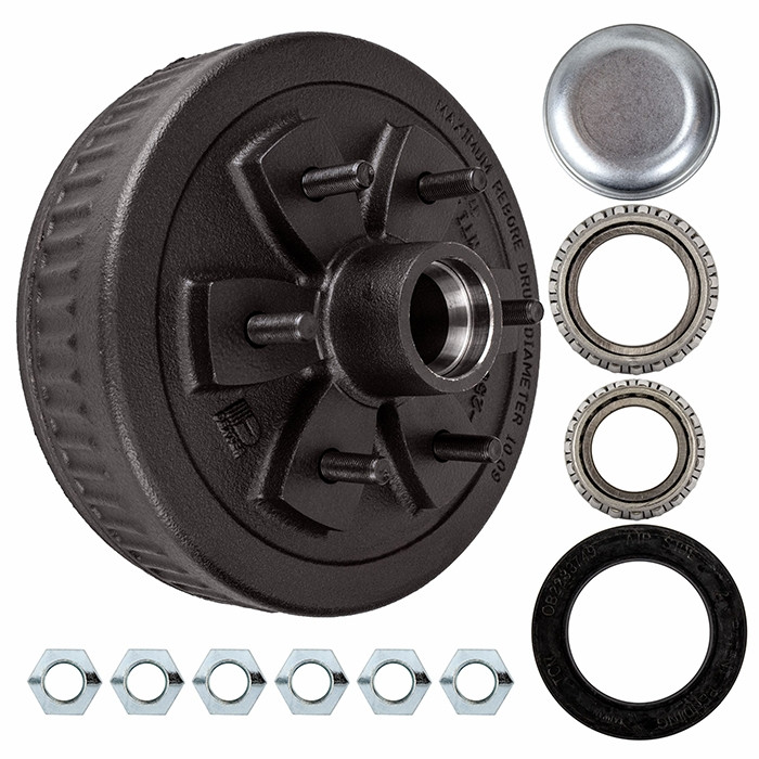 Dexter 10" x 2 1/4" Brake Drum - 6 on 5 1/2" with 1 3/8" x 1 1/16" Bearings (68149 x L44649) - 1/2" Studs