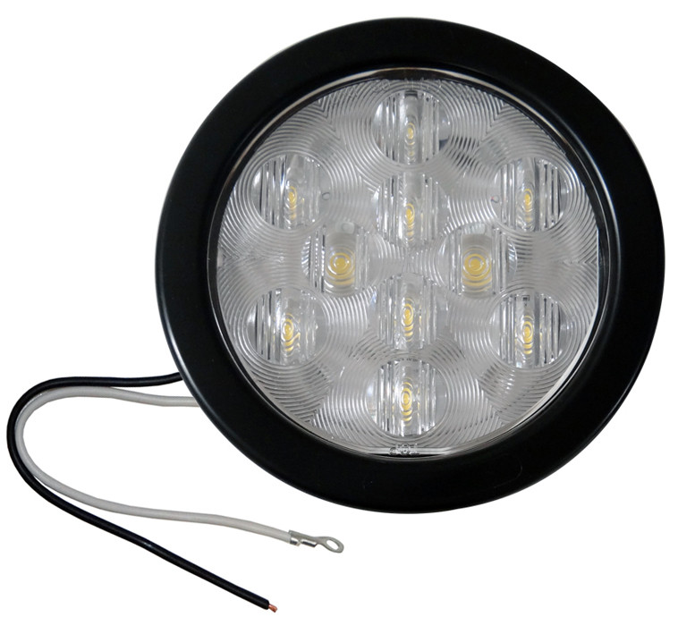4" Round LED BackUp Light with Grommet and Plug 10 LEDs Clear Tail Lights Lights Products