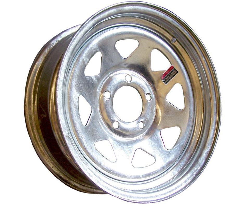 14" x 5 1/2" Wide Galvanized Trailer Rim with 5 Lugs on 4 1/2" Bolt Circle