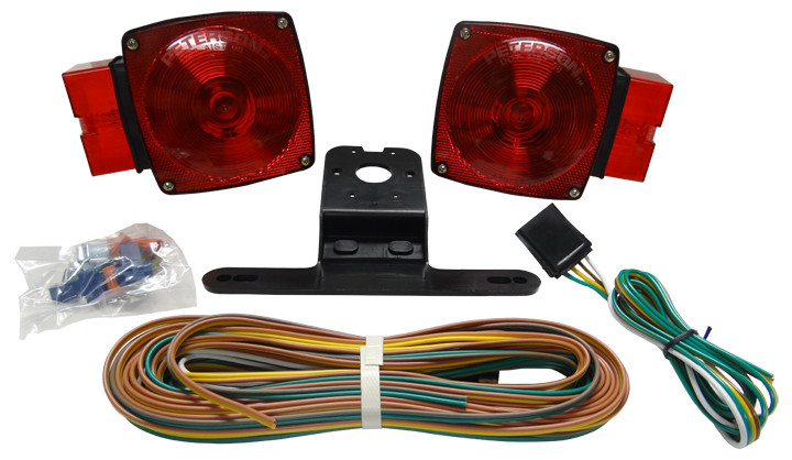 Submersible Incandescent Light Kit for Trailers Over 80" Wide with 25' Wire Harness - No Marker Lights