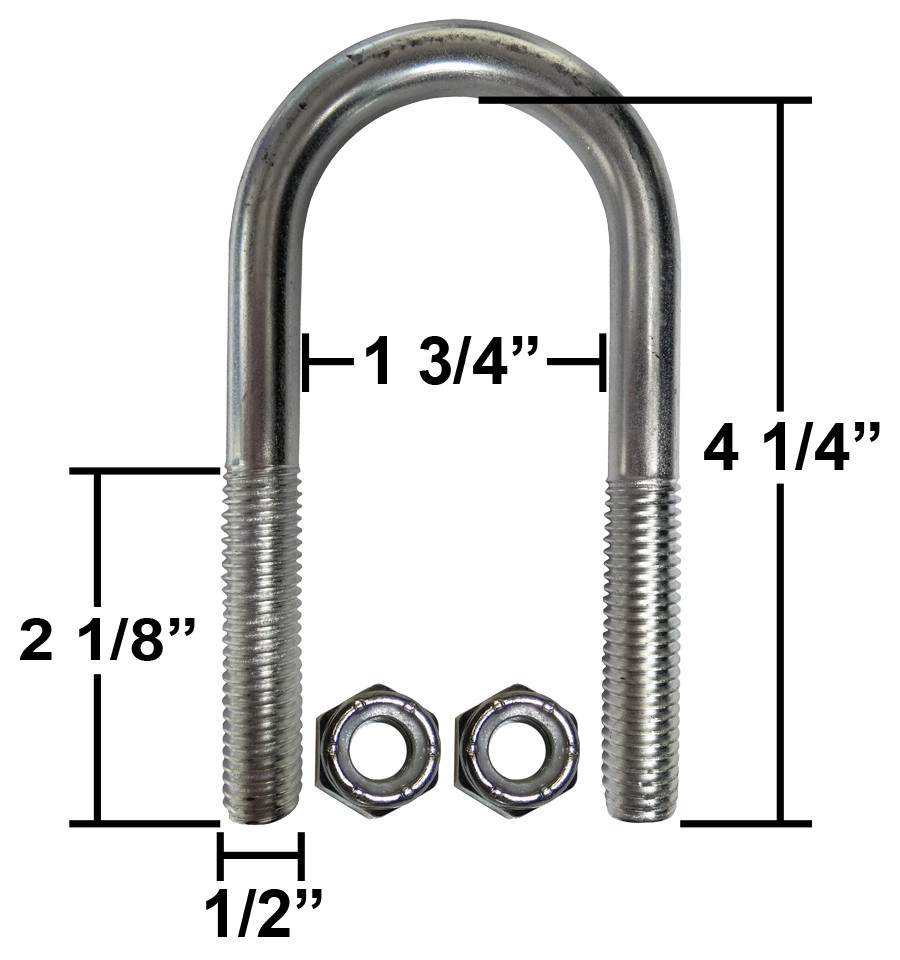 Hindley 44427 2 X 3-1/2 Stainless Steel U-Bolts 