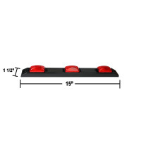 3 Bar Light - Red - Incandescent - Black Plastic Base (Compatible w/ Peterson M150-3R & Optronics MC93RB) 