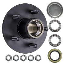 5 Bolt on 4 1/2" Large Flange Trailer Hub with 1" Bearings (L44643)