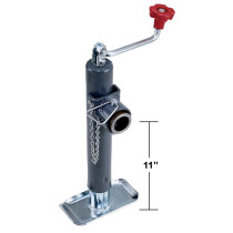 Travel Jack, Round Pipe Mount Swivel Jack - Weld On - Topwind - 10" Travel - 2,000lb Lift - Compatible w/ 158451