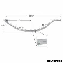 24 1/4" Radius End Slipper Leaf Spring - 2 Leaves 1 3/4" Wide - Fits Carry-On Utility Trailers - 1,000 lbs. Capacity