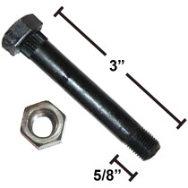 9/16" x 3" - Trailer Spring Bolt with Nut - Similar to 007-003-00