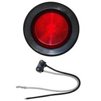 2 1/2" Round - Red - Marker Light with Grommet and Plug