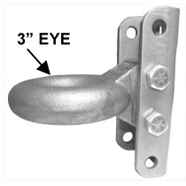3" Adjustable Lunette Eye  Assembly - 4-Hole Channel - 25,000 lbs.