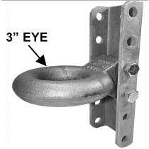 3" Adjustable Lunette Eye Assembly - 6-Hole Channel - 25,000 lbs.