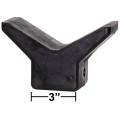 3" V-Style Bow Stop - Black Rubber