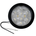 4" Round LED Back-Up Light with Grommet and Plug - 10 LEDs - Clear