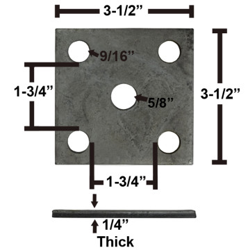 Axle Tie Plate - Fits 1 3/4" Axle and 1 3/4" Spring (Galvanized)