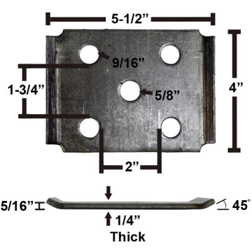 Axle Tie Plate - Fits 2" Axle and 1 3/4" Spring