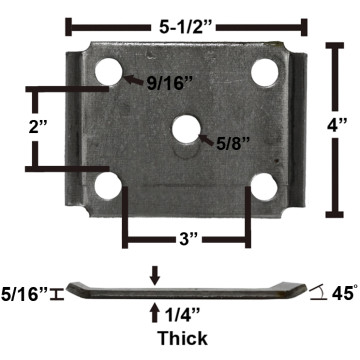 Axle Tie Plate - Fits 3" Tube Axle and 2" Spring