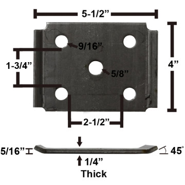 Axle Tie Plate - Fits 2 3/8" Tube Axle and 1 3/4" Spring
