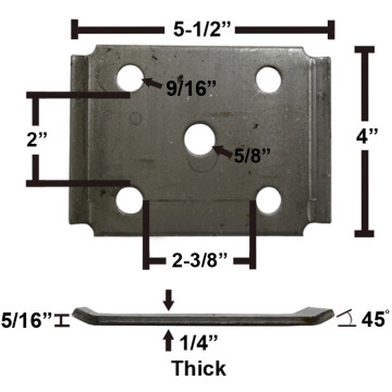 Axle Tie Plate - Fits 2 3/8" Tube Axle and 2" Spring