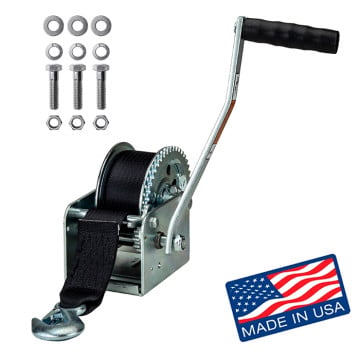 Dutton-Lainson 1,400 lb. Hand Winch with 20' Strap & Bolt Kit