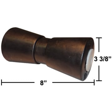 8" Keel Roller - Rubber - 5/8" Shaft