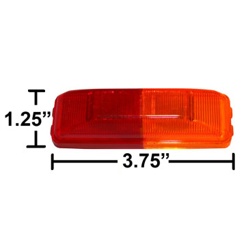 3 3/4" x 1 1/4" Fender Marker Light - Red/Amber