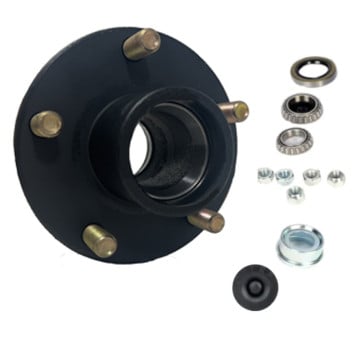 Trailer Hub - 5 on 4 1/2" Bolt Circle with 44643 Bearings