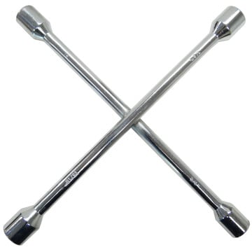 4-way 14" Cross Lug Wrench - Fits Lug Nuts 11/16" - 3/4" - 13/16" - 7/8" 