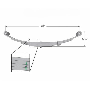 Trailer Leaf Spring - 4 Leaf - 1,000 lbs. Capacity