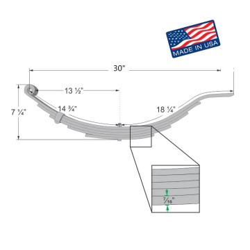 Trailer Leaf Spring - 5 Leaf - 5,000 lbs. Capacity 