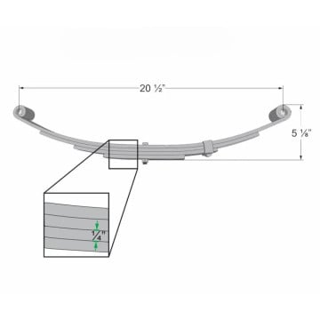 Trailer Leaf Spring - 4 Leaf - 1,400 lbs. Capacity