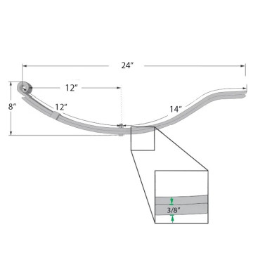 Trailer Leaf Spring - 2 Leaf - 1,000 lbs. Capacity