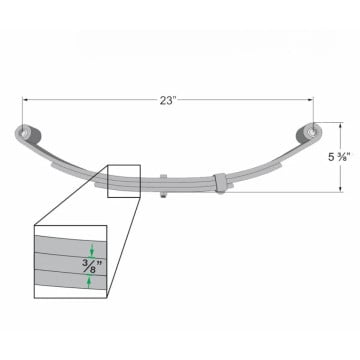 Trailer Leaf Spring - 3 Leaf - 1,750 lbs. Capacity