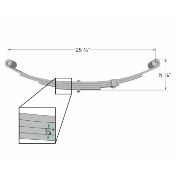 Trailer Leaf Spring - 4 Leaf - 1,750 lbs. Capacity