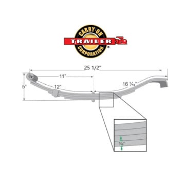 Trailer Leaf Spring - 4 Leaf - 1,500 lbs. Capacity