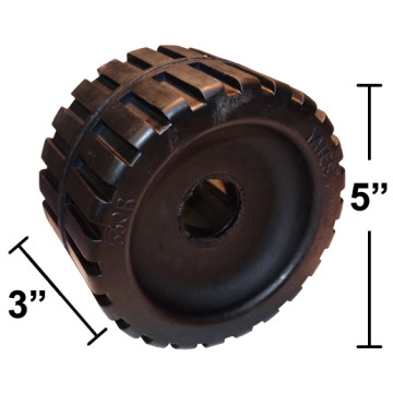 Wobble Roller - Rubber -  5" x 3 1/2" - 3/4" Shaft Size (Mold #530R)