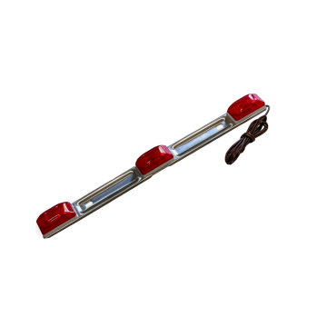 3 Bar Light - Incandescent - Stainless Steel - Red