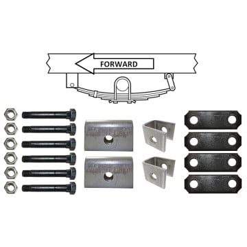Double Eye Single Axle Hanger Kit For 1 3/4" Wide Springs