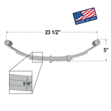 Trailer Leaf Spring - 3 Leaf - 1,000 lbs. Capacity