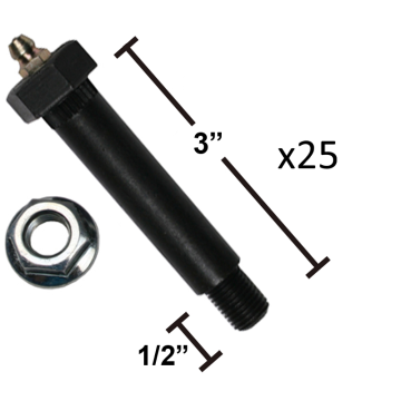 25 Count Shoulder Bolt & Nut 9/16" x 3" with Grease Fitting