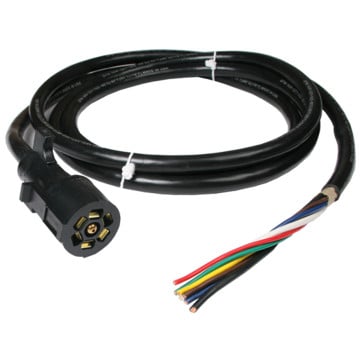 7-Way Trailer End (Flat Pin) - 10 ft. Long Molded Connector 