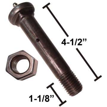 Equalizer Bolt 7/8" x 4 1/2" with Grease Fitting and Lock Nut - Not Drilled for Cotter Pin