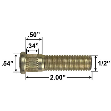 Trailer Wheel Stud - 1/2" 