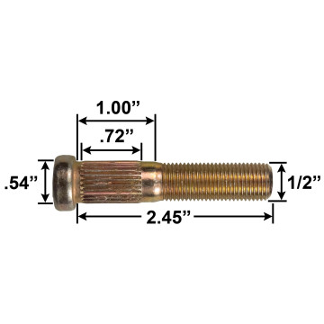 Trailer Wheel Stud - 1/2" 