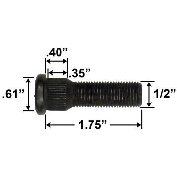 Trailer Wheel Stud - 1/2" 