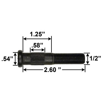 Trailer Wheel Stud - 1/2"