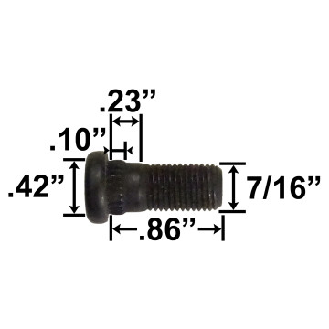 Brake Mounting Stud For 7" x 10" Electric Brakes