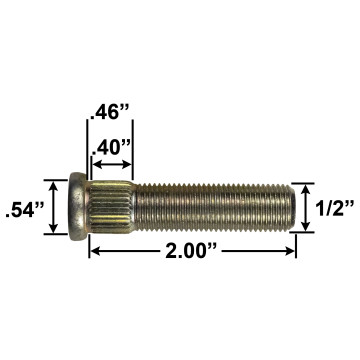 Trailer Wheel Stud - 1/2" 