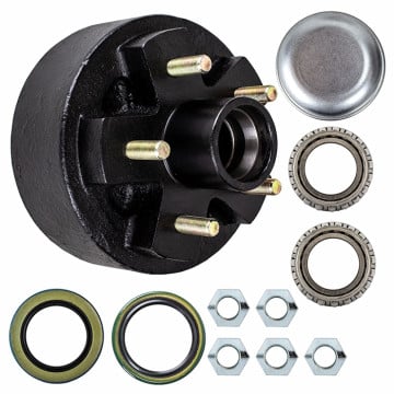 Brake Drum - 7" x 1 1/4" - 5 on 4 1/2" with 44649 Bearings - 1/2" Studs 