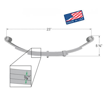 Trailer Leaf Spring - 3 Leaf - 1,750 lbs. Capacity