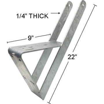 Galvanized Winchmount - Fits 3" x 3" and 3" x 4" Posts  